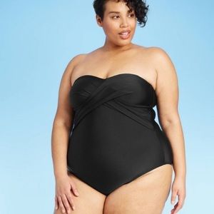 Kona Sol | Swim | Kona Sol Twist Bandeau Swimsuit Plus Size 8w New |  Poshmark